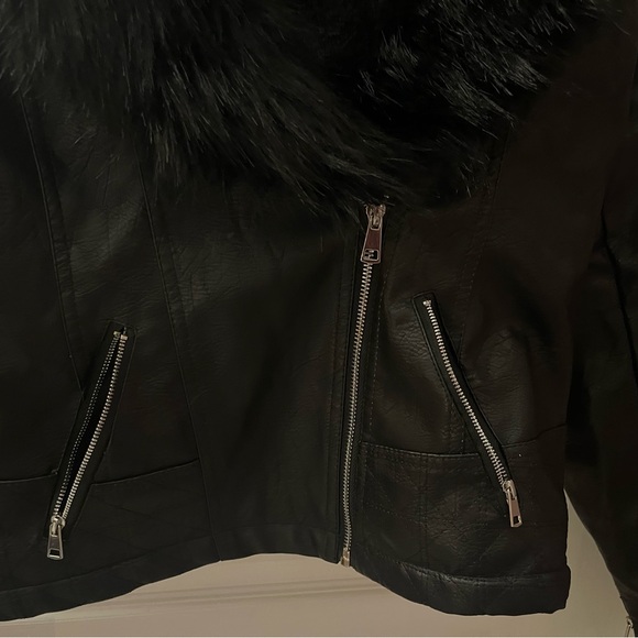 Leather Faux Fur Fashion Nova Jacket - Picture 2 of 4